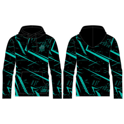 Black Green Custom Sublimated Gaming Hoodie