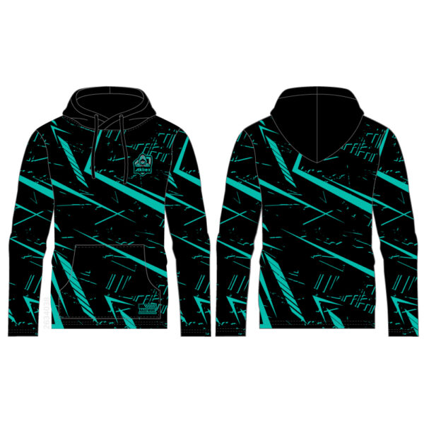 Black Green Custom Sublimated Gaming Hoodie