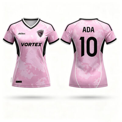 Pink Black Women's Soccer Jersey | Custom Sublimated Team Shirt