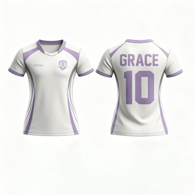 White Purple Women's Soccer Jersey | Personalized Soccer Team Kit