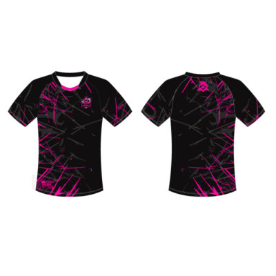 Black Pink Custom Esports Team Jersey with Neon Graphics