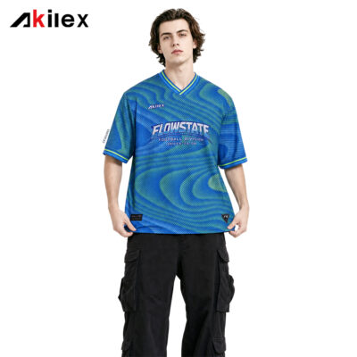 FLOWSTATE Blue Gradient All-Over Print Streetwear T-Shirt