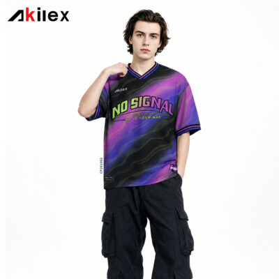 NO SIGNAL Purple Gradient Oversized Sublimated Streetwear T-Shirt