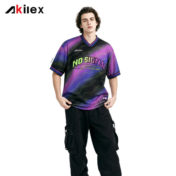 NO SIGNAL Purple Gradient Oversized Sublimated Streetwear T-Shirt