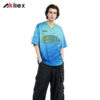 OUTSIDERS Sky Blue All-Over Print Oversized Streetwear T-Shirt
