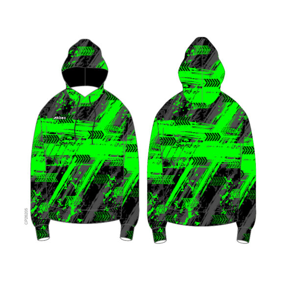 Black Green Custom Sublimated Gaming Hoodie