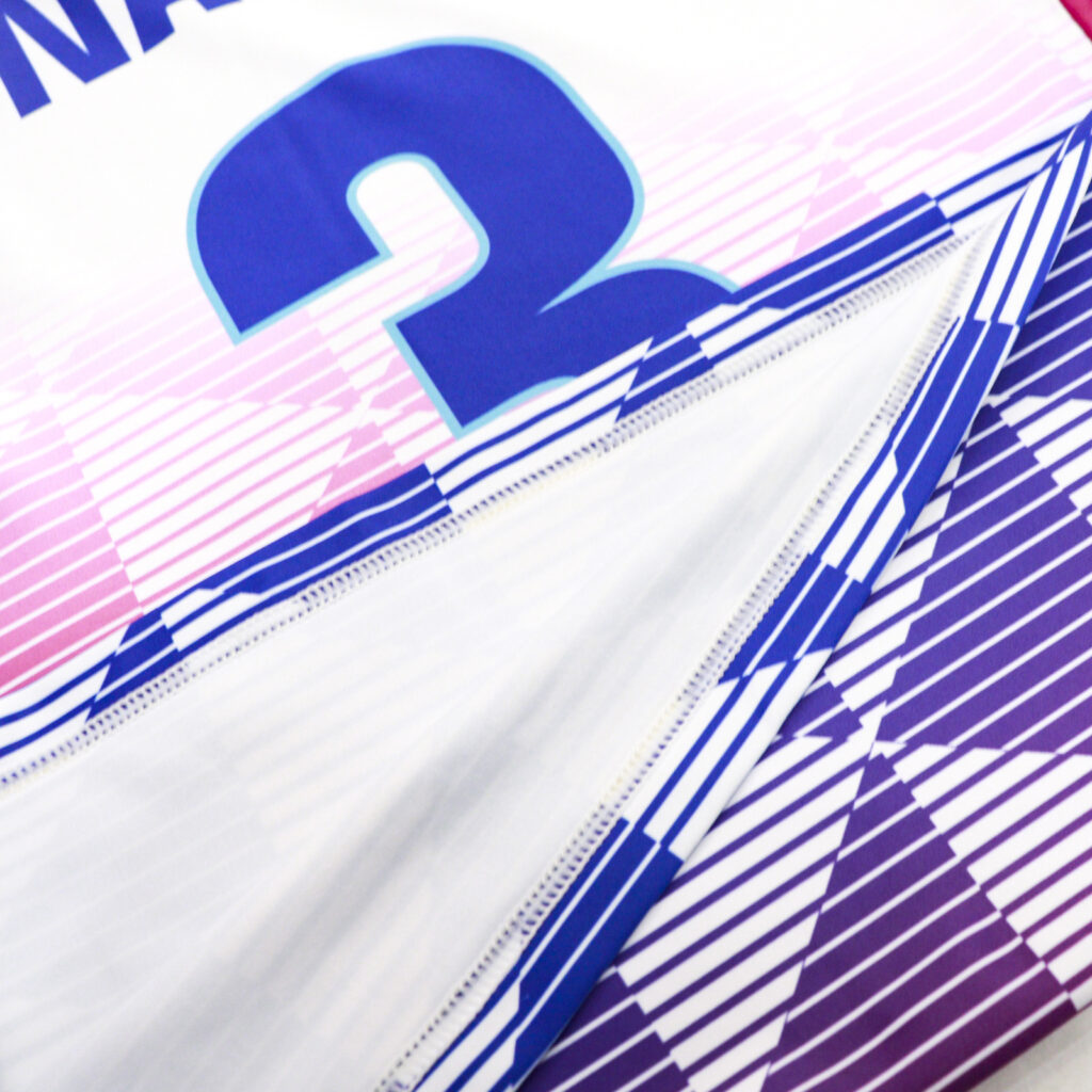Breathable fabric and back number print detail on volleyball jersey