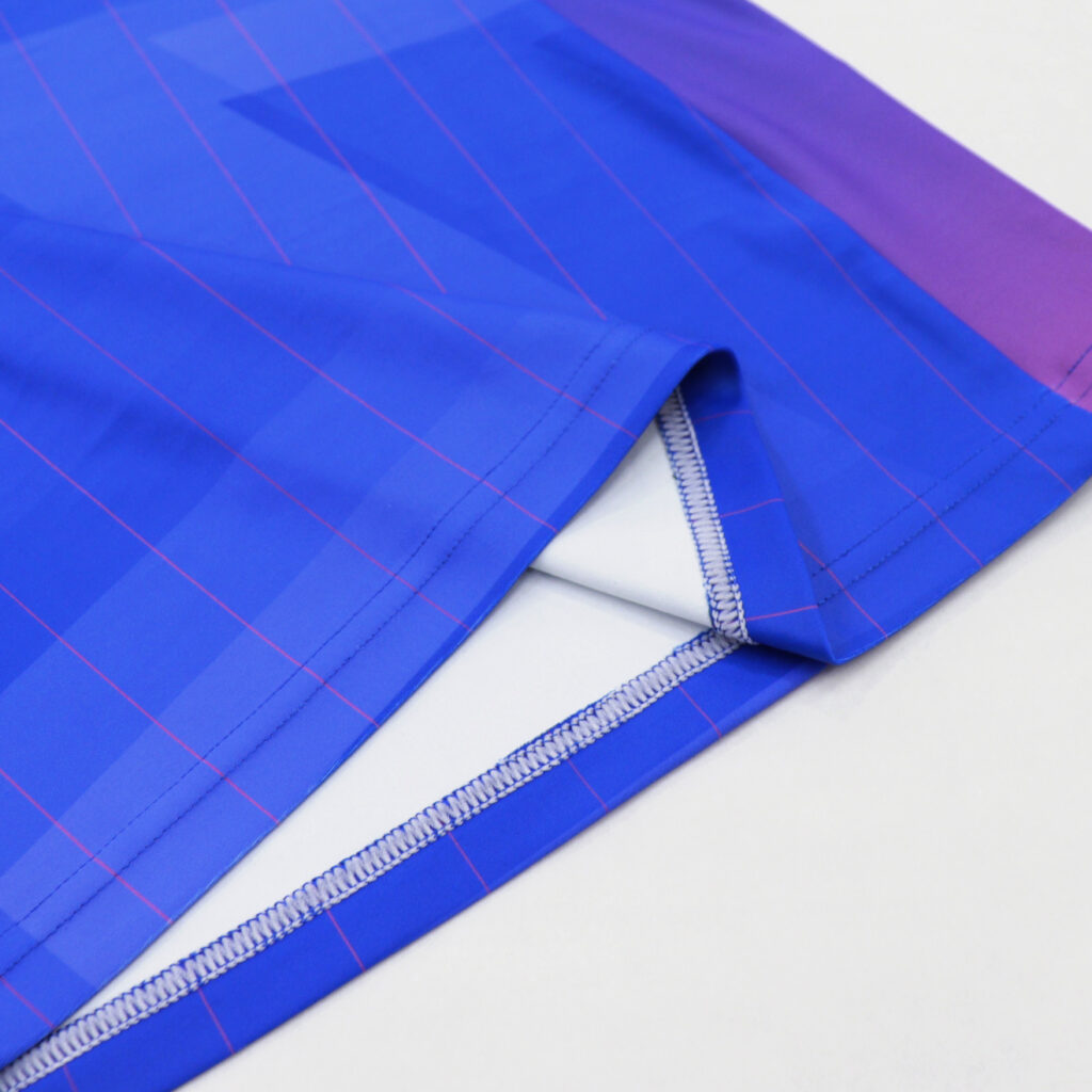 Long sleeve cuff and flatlock seam detail on volleyball jersey