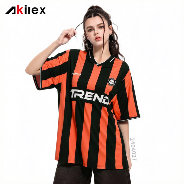 Custom Striped Soccer Jersey Sublimation Retro Tee
