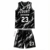 Custom Sublimated Basketball Uniform - Black Team Jersey Set