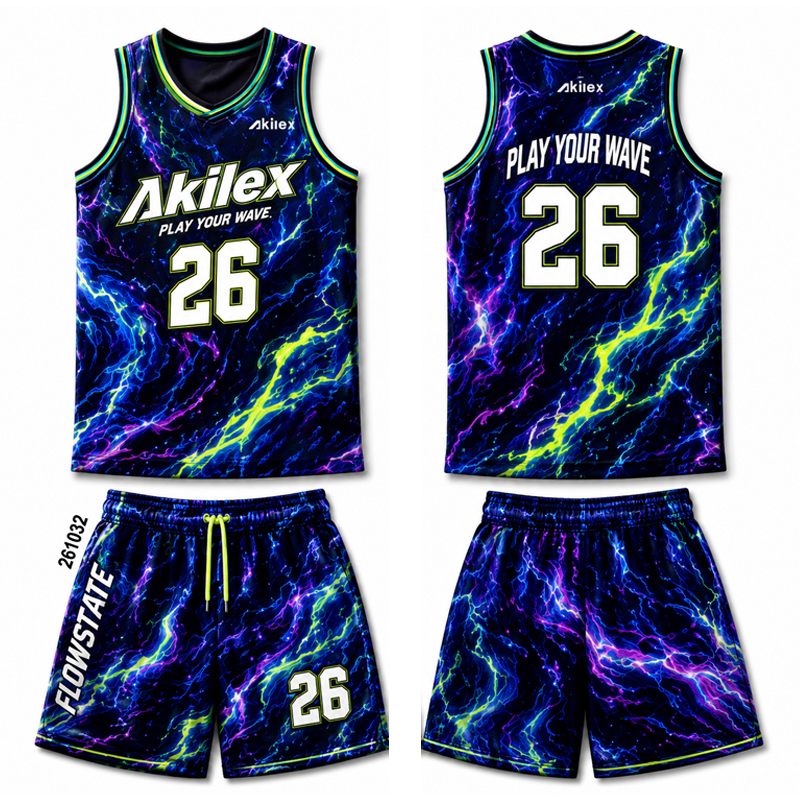 Custom Sublimated Basketball Uniform - Black Team Jersey Set - photo 4
