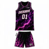 Custom Sublimated Basketball Uniform - Black Team Jersey Set - product view 5