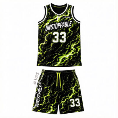 Custom Sublimated Basketball Uniform - Black Team Jersey Set - product view 7