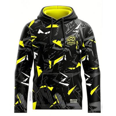 2634037 Black Yellow Custom Esports Team Hoodie