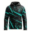 Black Green Custom Sublimated Gaming Hoodie