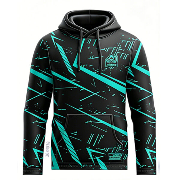 Black Green Custom Sublimated Gaming Hoodie