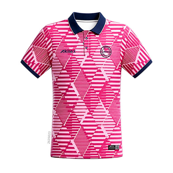 Custom Printed Polo Shirt Pink Geometric Sublimation Top