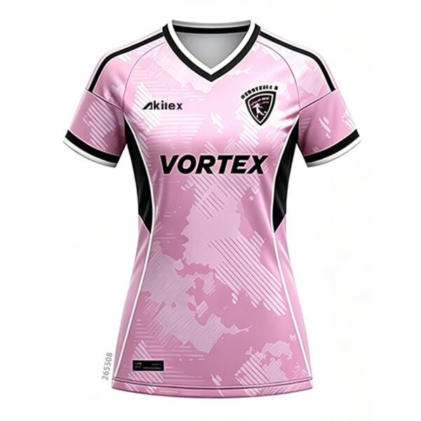 Pink Black Women s Soccer Jersey - Custom Sublimated Team Shirt