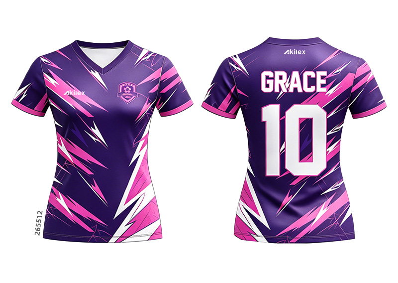 Purple Pink Women s Soccer Jersey - Custom Sublimated Football Shirt - photo 1