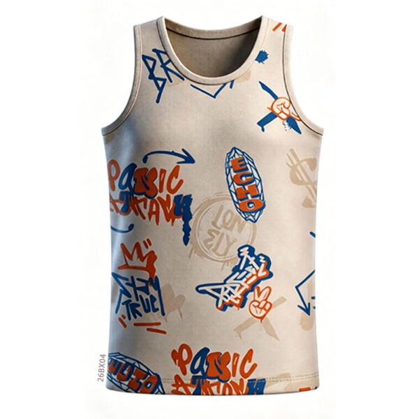 Cream Graffiti Custom Tank Top - Sublimated Sleeveless Jersey