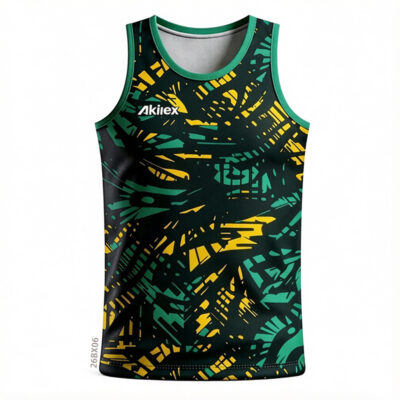 Black Green Camo Custom Tank Top - Sublimated Sports Jersey