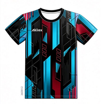 26D012 Blue Black Geometric Custom Sublimated Esports Jersey