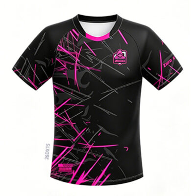 26DX15 Black Pink Custom Esports Team Jersey with Neon Graphics