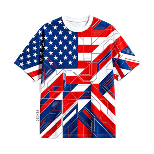 All Over Print Flag Graphic T - Shirt - product view 7
