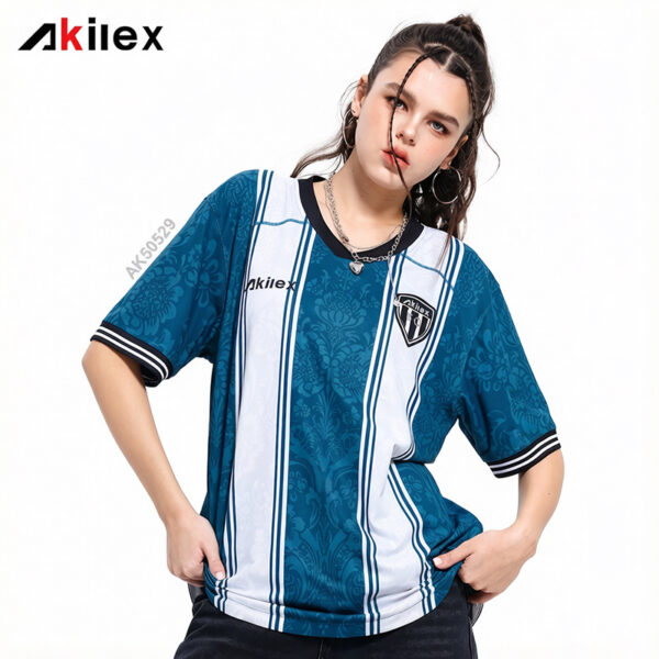 Custom Sublimation Retro Striped Jersey Sports Tee