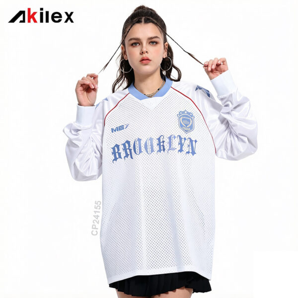 Custom Sublimated Long Sleeve Soccer Jersey - Retro Style