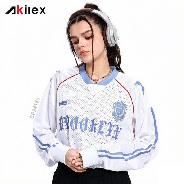 Custom Sublimated Long Sleeve Soccer Jersey - Retro Style