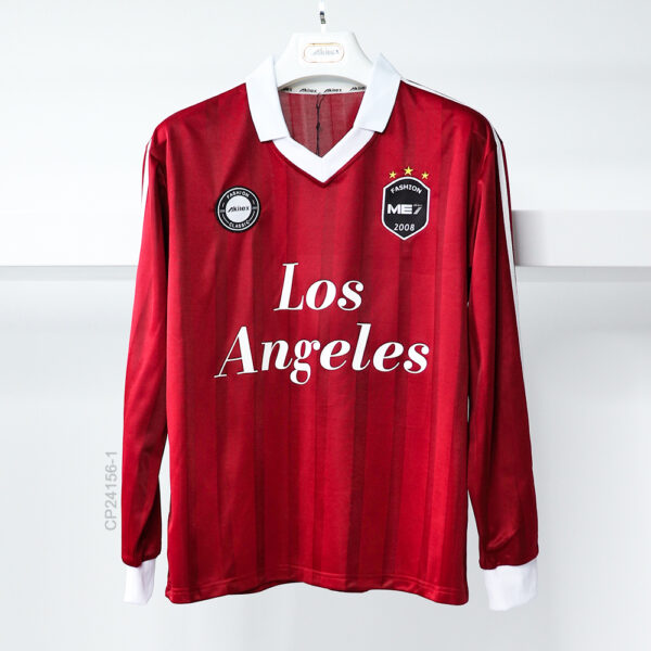 Custom Sublimated Long Sleeve Polo Retro Soccer Jersey