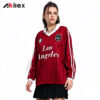 Custom Sublimated Long Sleeve Polo Retro Soccer Jersey
