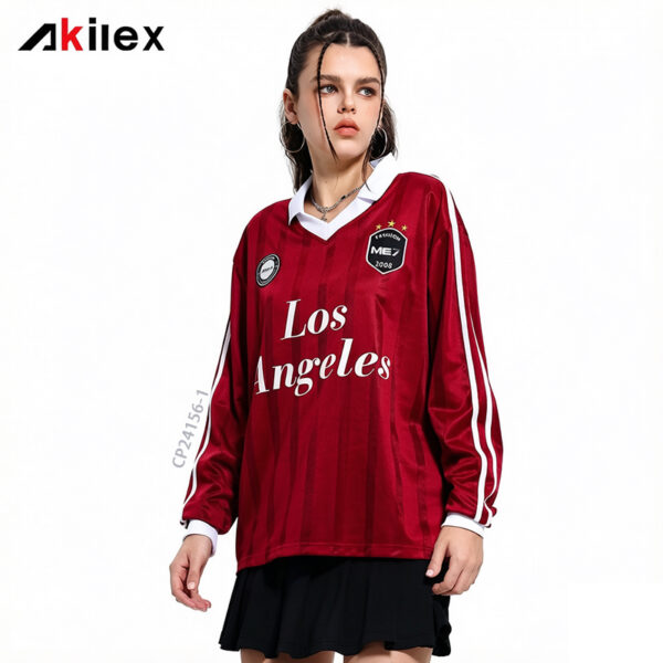 Custom Sublimated Long Sleeve Polo Retro Soccer Jersey