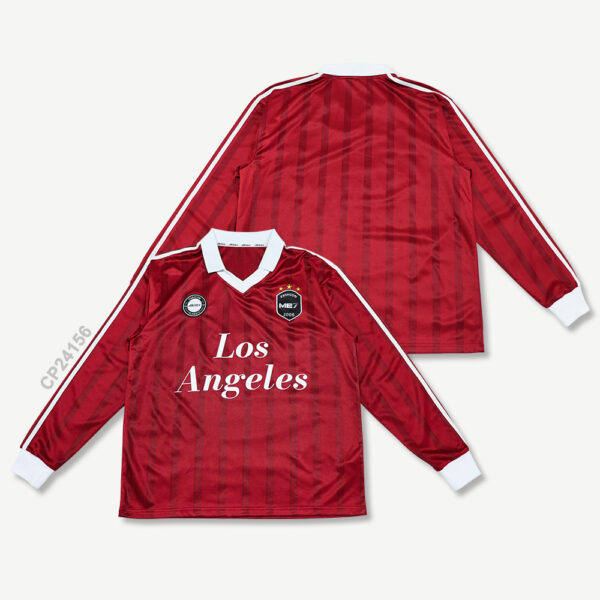 Custom Sublimated Long Sleeve Polo Retro Soccer Jersey