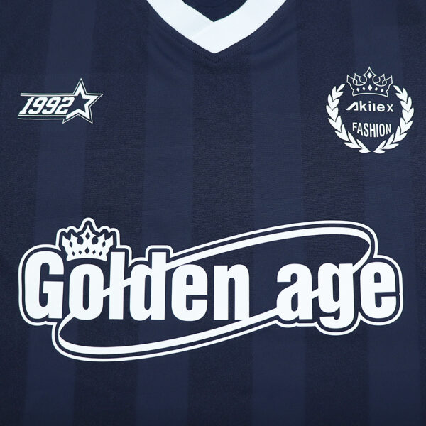 Custom Dark Blue Long Sleeve Sublimated Football Jersey