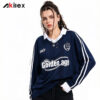 Custom Dark Blue Long Sleeve Sublimated Football Jersey