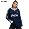 Custom Dark Blue Long Sleeve Sublimated Football Jersey