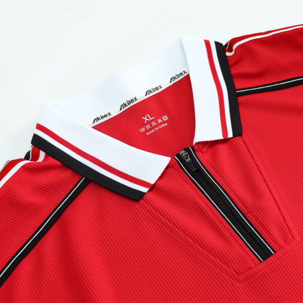 Custom Sublimated Streetwear Polo - Red Long Sleeve Jersey