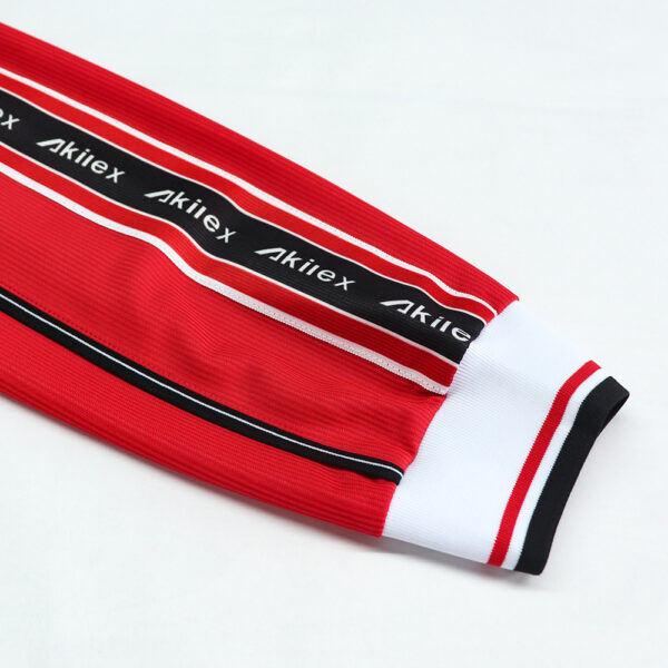Custom Sublimated Streetwear Polo - Red Long Sleeve Jersey