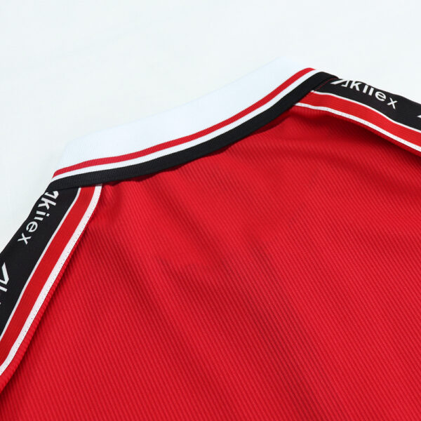 Custom Sublimated Streetwear Polo - Red Long Sleeve Jersey
