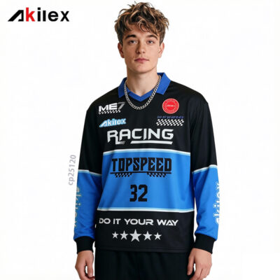 CP25120 (1) Custom Sublimated Mens Streetwear Long Sleeve Racing Shirt