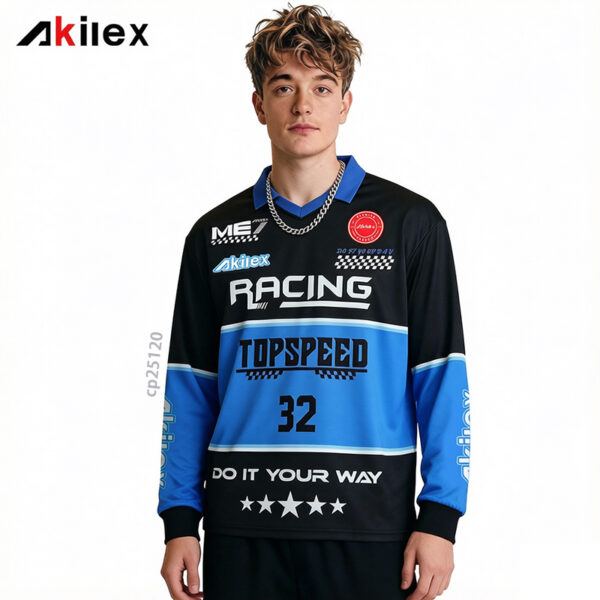 Custom Sublimated Mens Streetwear Long Sleeve Racing Shirt