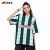 Custom Sublimated Green Womens Streetwear Polo Jersey