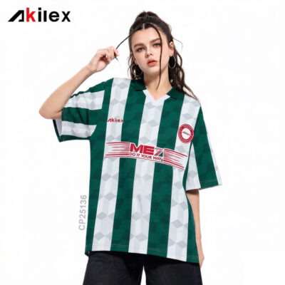 Custom Sublimated Green Womens Streetwear Polo Jersey