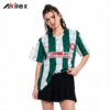 Custom Sublimated Green Womens Streetwear Polo Jersey