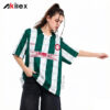 Custom Sublimated Green Womens Streetwear Polo Jersey