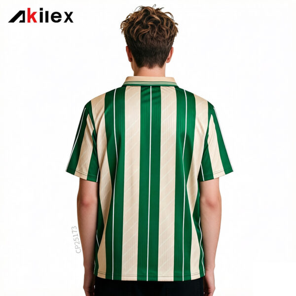 Custom Sublimated Performance Polo - Green Striped Jersey