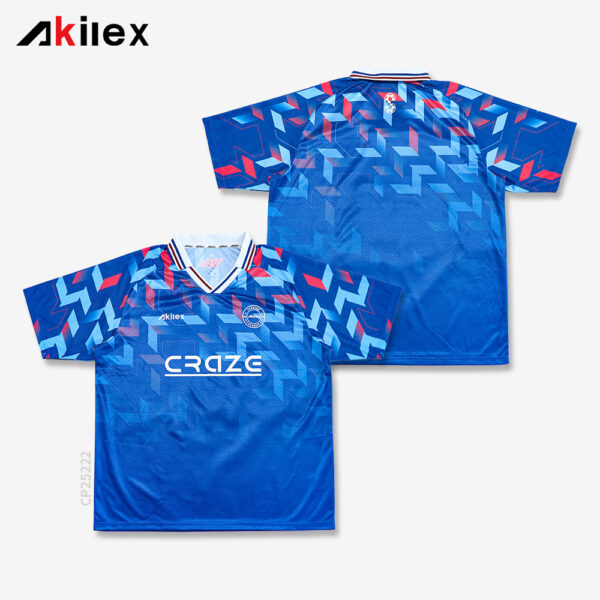 Custom Sublimated Blue Soccer Jersey - Performance Shirt
