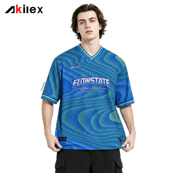 FLOWSTATE Blue Gradient All - Over Print Streetwear T - Shirt - product view 1